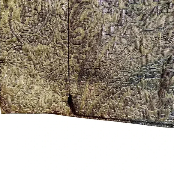 THE LIMITED Gold Paisley Brocade Pencil Skirt Size 14 Shimmery Bodycon Cocktail - Picture 3 of 12